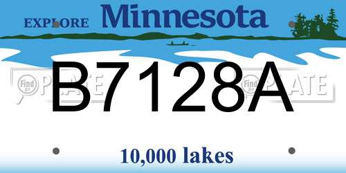 B7128A Minnesota License Plate