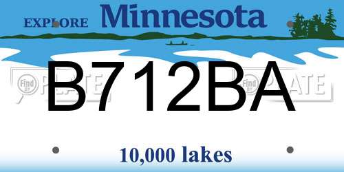 B712BA Minnesota License Plate