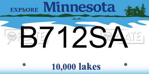 B712SA Minnesota License Plate