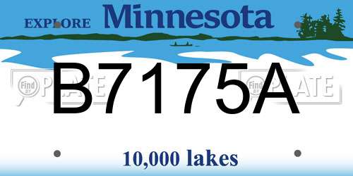B7175A Minnesota License Plate