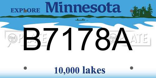 B7178A Minnesota License Plate