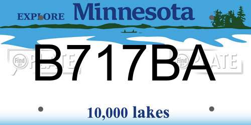 B717BA Minnesota License Plate
