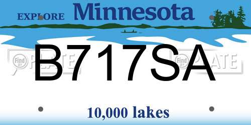 B717SA Minnesota License Plate