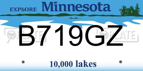 B719GZ Minnesota License Plate
