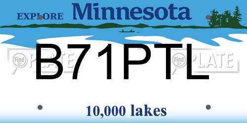 B71PTL Minnesota License Plate