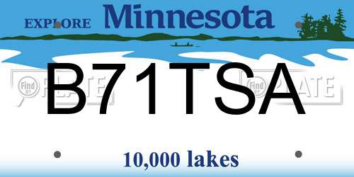 B71TSA Minnesota License Plate