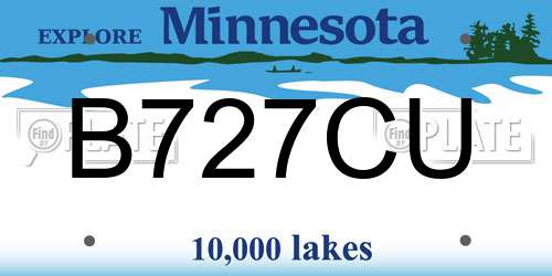 B727CU Minnesota License Plate