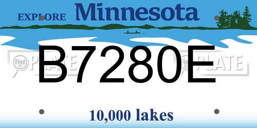 B7280E Minnesota License Plate