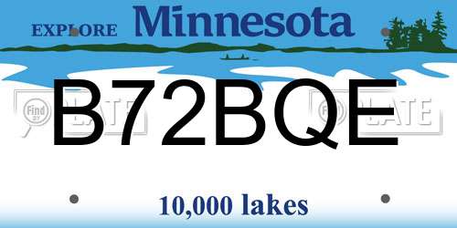 B72BQE Minnesota License Plate