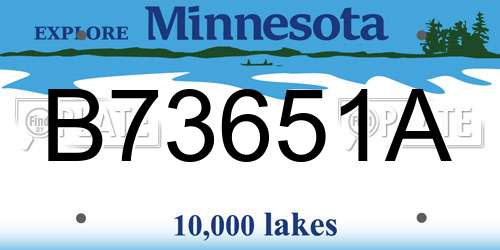 B73651A Minnesota License Plate