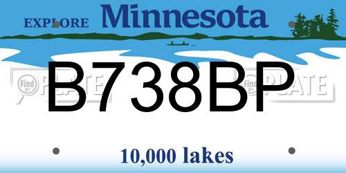 B738BP Minnesota License Plate
