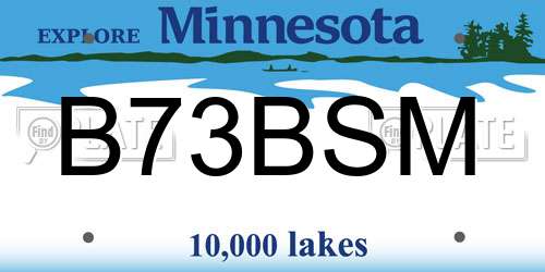 B73BSM Minnesota License Plate