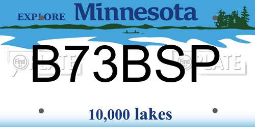 B73BSP Minnesota License Plate