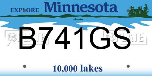 B741GS Minnesota License Plate