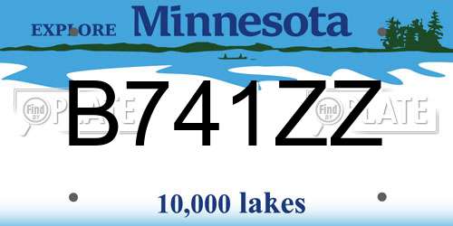 B741ZZ Minnesota License Plate