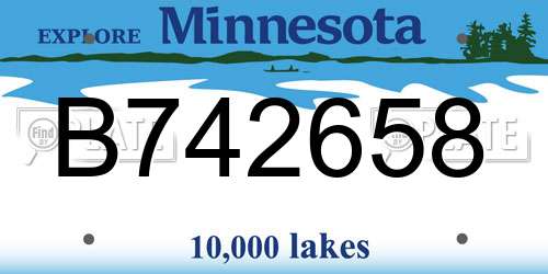 B742658 Minnesota License Plate