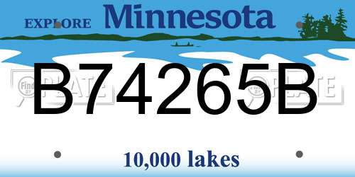 B74265B Minnesota License Plate