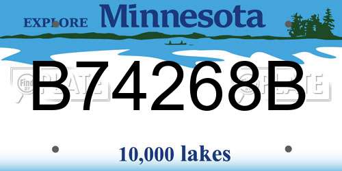 B74268B Minnesota License Plate