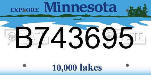 B743695 Minnesota License Plate