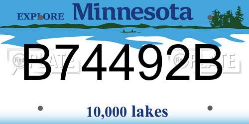 B74492B Minnesota License Plate