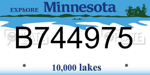 B744975 Minnesota License Plate