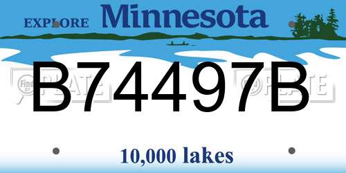 B74497B Minnesota License Plate