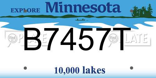 B7457T Minnesota License Plate