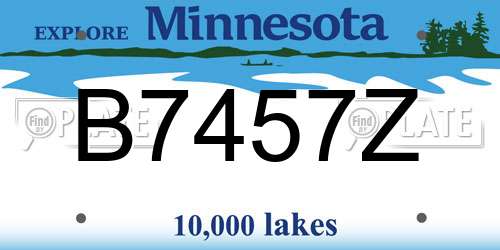 B7457Z Minnesota License Plate