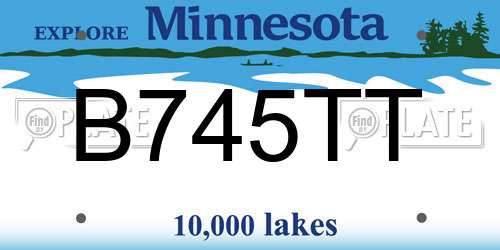 B745TT Minnesota License Plate