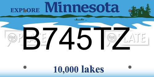 B745TZ Minnesota License Plate