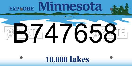 B747658 Minnesota License Plate