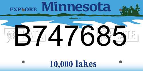 B747685 Minnesota License Plate