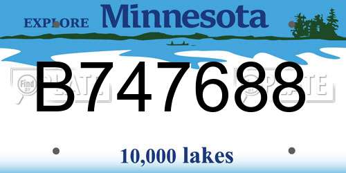 B747688 Minnesota License Plate
