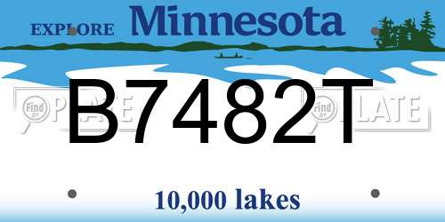 B7482T Minnesota License Plate