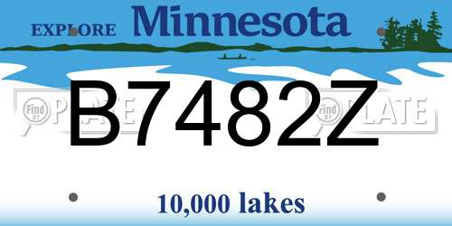B7482Z Minnesota License Plate