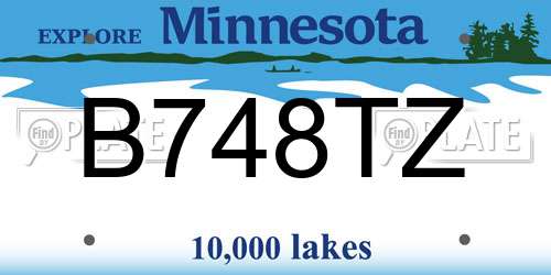 B748TZ Minnesota License Plate