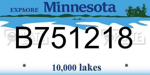 B751218 Minnesota License Plate