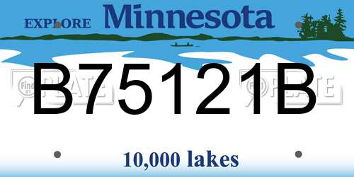 B75121B Minnesota License Plate