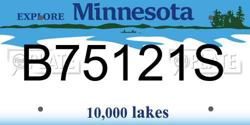 B75121S Minnesota License Plate