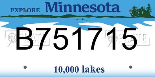 B751715 Minnesota License Plate
