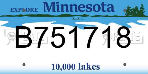 B751718 Minnesota License Plate