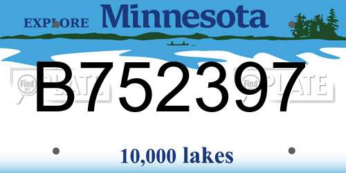 B752397 Minnesota License Plate