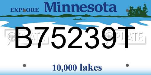 B75239T Minnesota License Plate