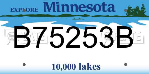 B75253B Minnesota License Plate