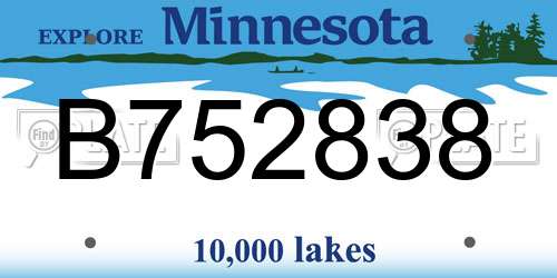 B752838 Minnesota License Plate