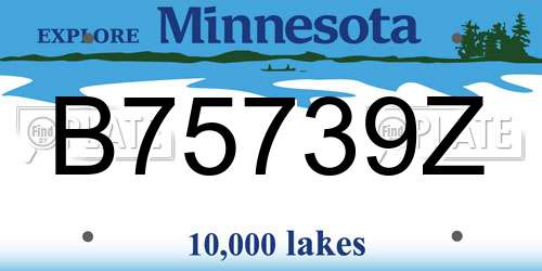 B75739Z Minnesota License Plate