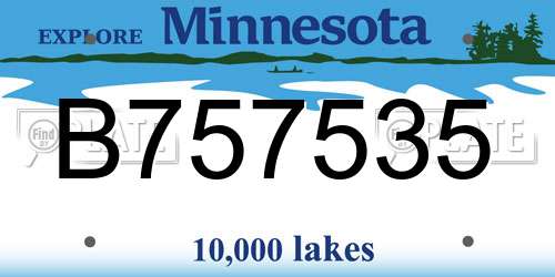 B757535 Minnesota License Plate