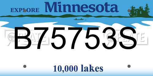 B75753S Minnesota License Plate