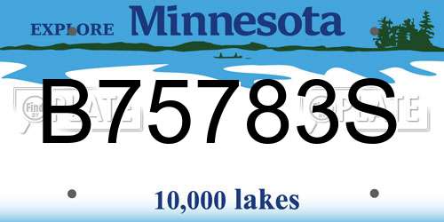B75783S Minnesota License Plate