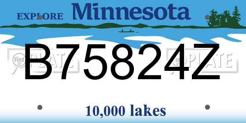 B75824Z Minnesota License Plate